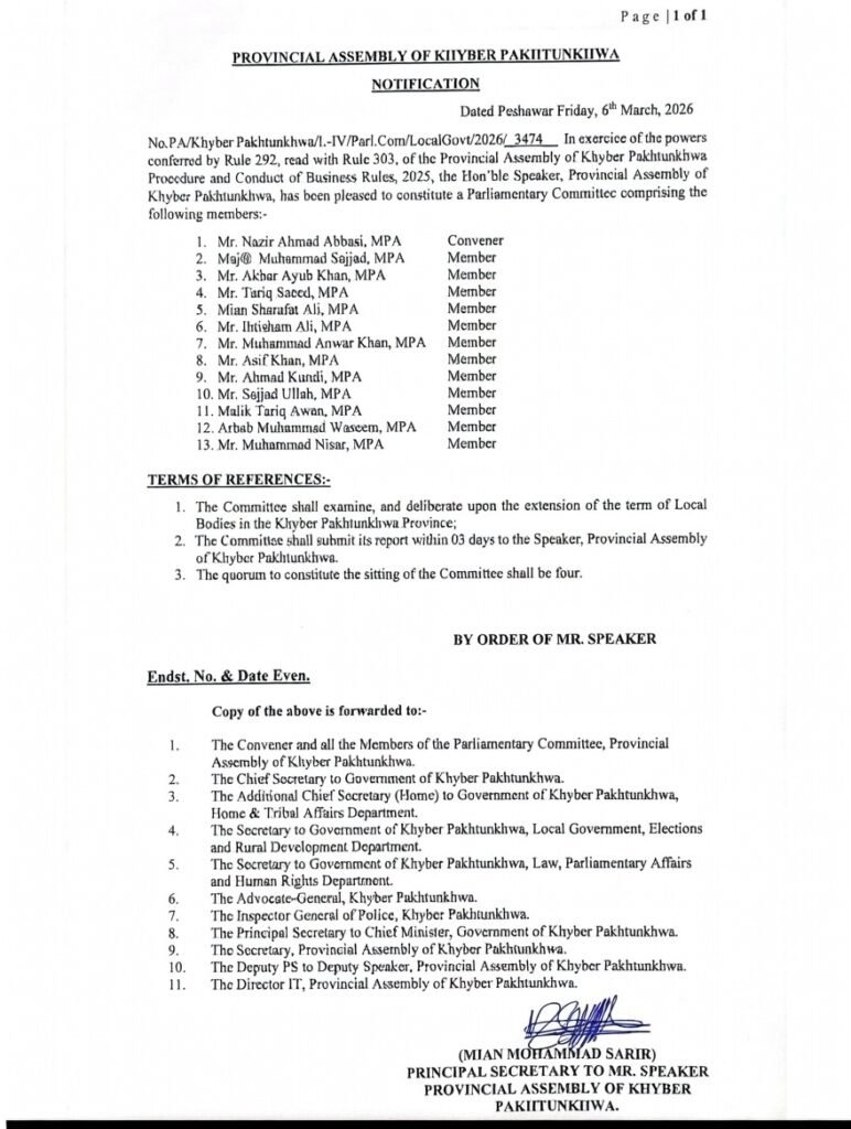 Parliamentary Committee Local Govermnment