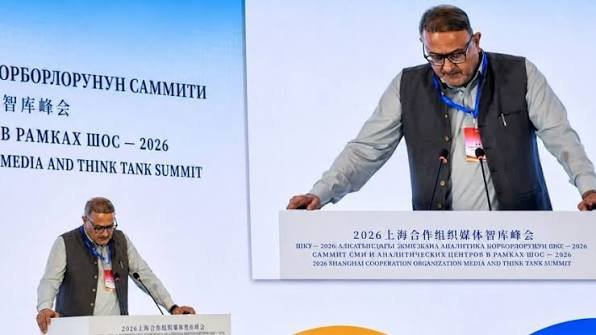 Director General Radio Pakistan Saeed Ahmed Sheikh addressing the SCO Media and Think Tank Summit in Bishkek, Kyrgyzstan.