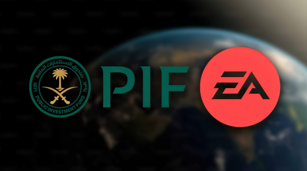 Electronic Arts logo alongside European Union flag representing regulatory approval of the acquisition.