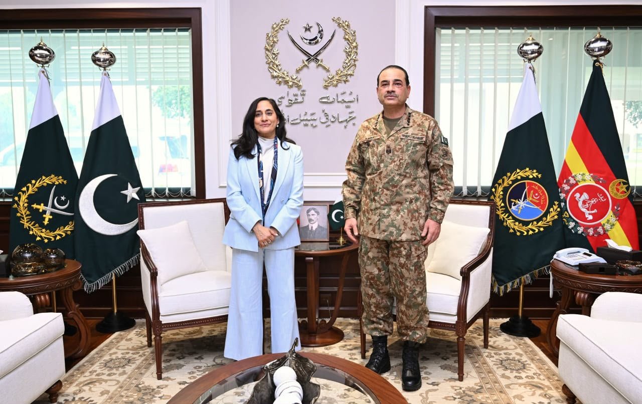 Canada's Foreign Minister Anita Anand meets Field Marshal Syed Asim Munir at GHQ in Rawalpindi.