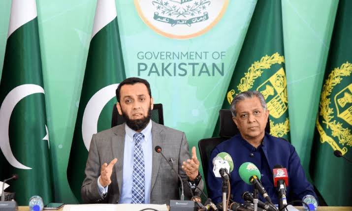 Information Minister Attaullah Tarar addressing a media briefing in Islamabad.