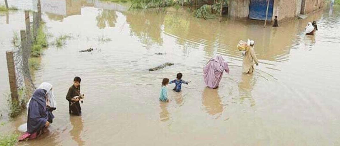 Rescue teams responding to flash flooding caused by heavy monsoon rains in Pakistan.