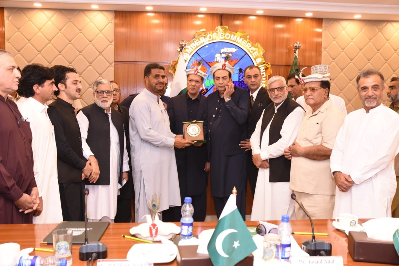 Business leaders attend a meeting in Peshawar calling for the reopening of Pakistan-Afghanistan border crossings.