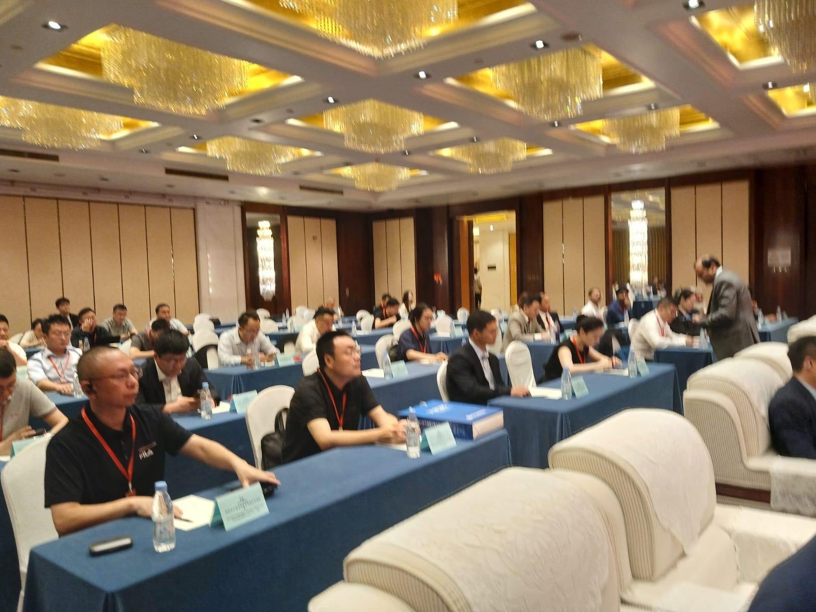 Federal Minister for Maritime Affairs Muhammad Junaid Anwar Chaudhry addressing the Regional Transit Trade Hub Initiative in Beijing.
