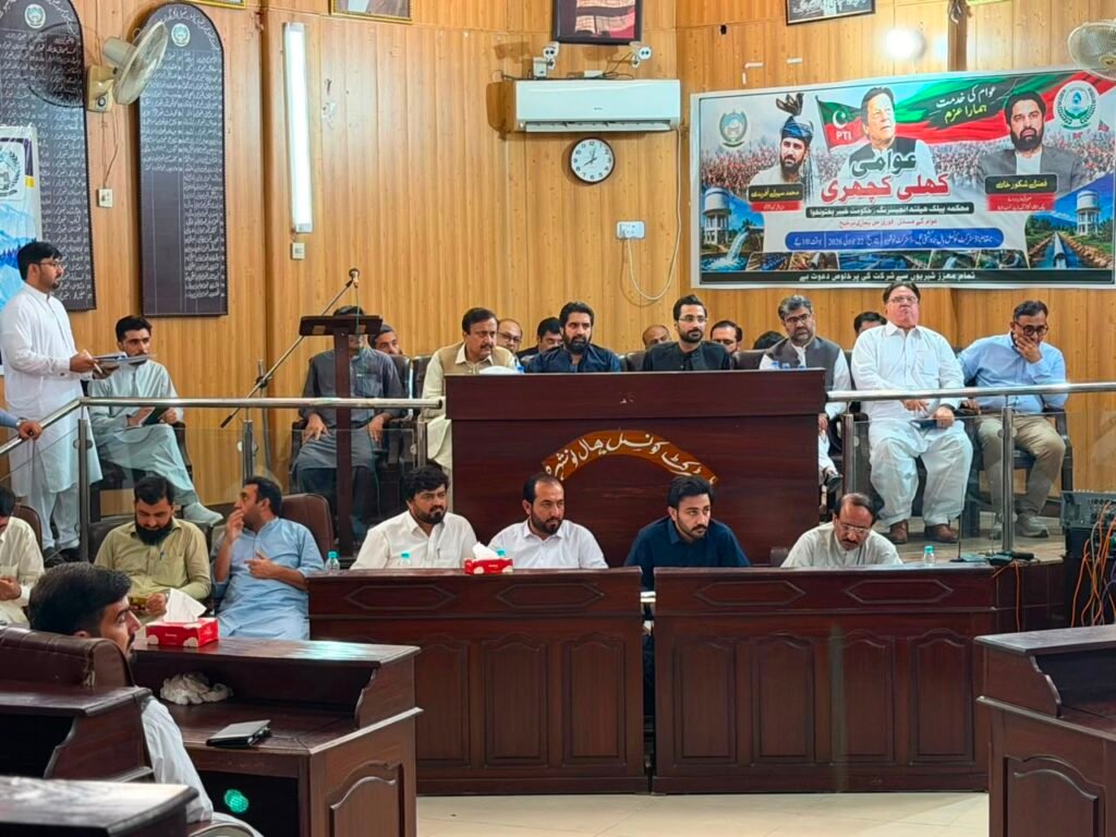 KP ministers interacting with residents during an open public forum in Nowshera.