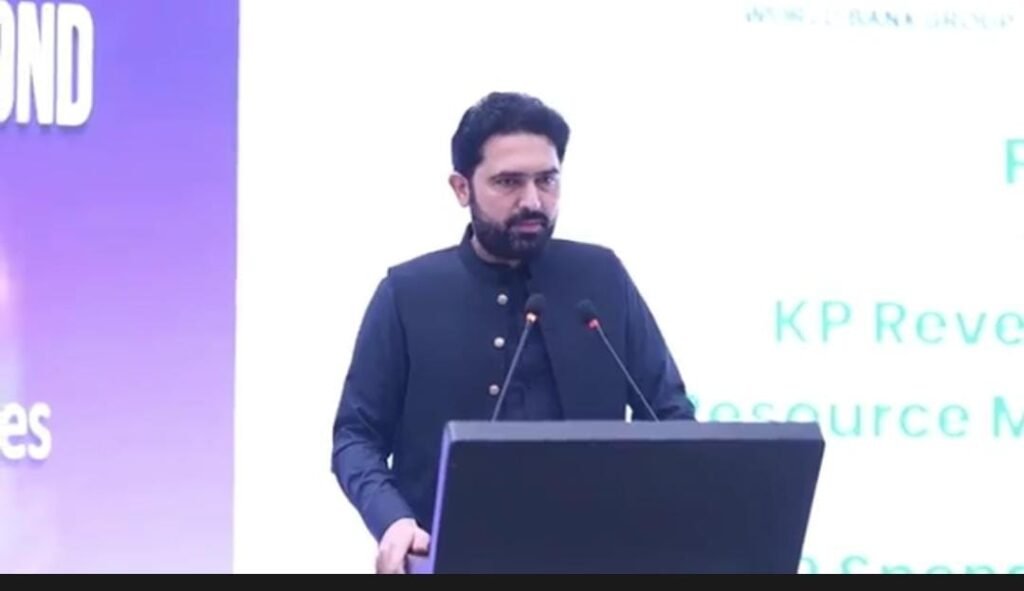 KP Chief Minister Muhammad Suhail Afridi addressing the Public Financial Management and Revenue Mobilization Reforms ceremony in Islamabad.