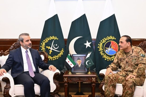 Field Marshal Asim Munir meets Syrian Foreign Minister Asaad Hassan Al-Shaibani at GHQ in Rawalpindi
