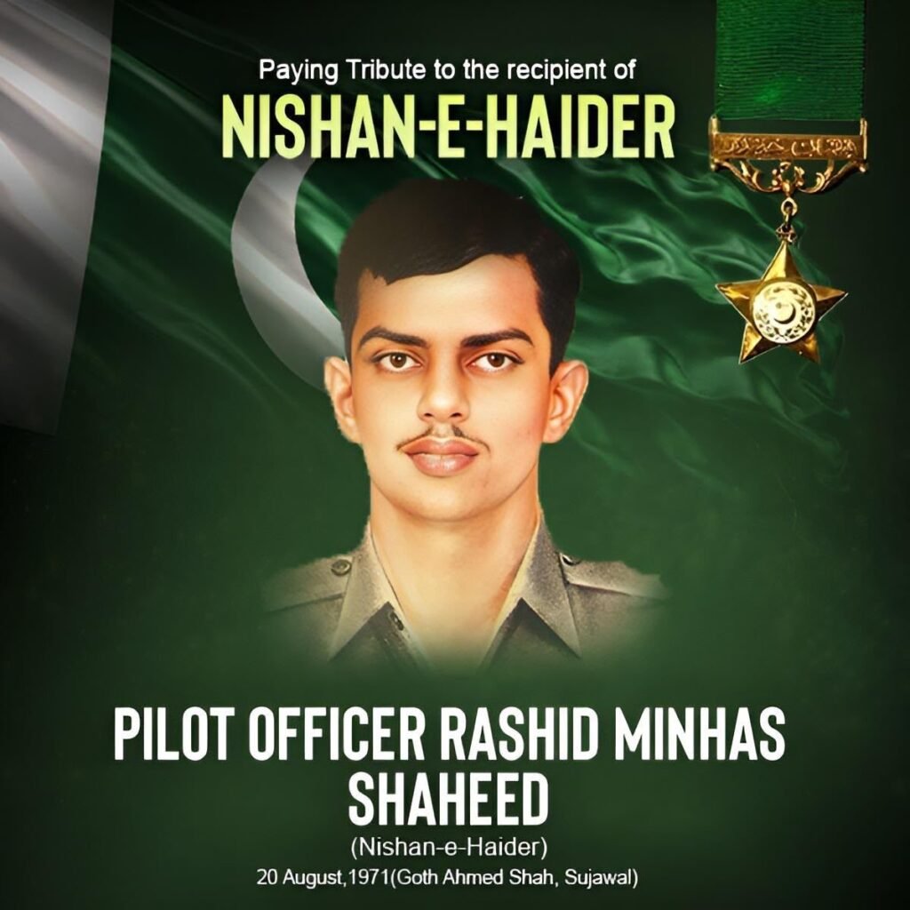 Pakistan Armed Forces pay tribute to Nishan-e-Haider recipient Pilot Officer Rashid Minhas Shaheed on his 55th Shahadat anniversary