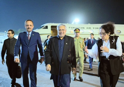 Pakistan Deputy Prime Minister Ishaq Dar arrives in Amman, Jordan, for high-level Palestine ministerial talks.
