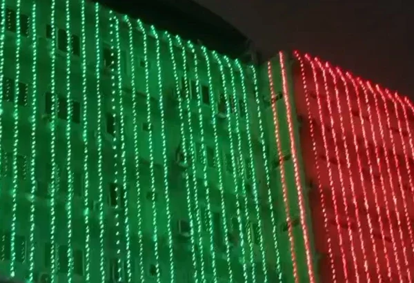 Karachi landmarks illuminated with Pakistan, Saudi Arabia and Türkiye flags after Makkah defence agreement