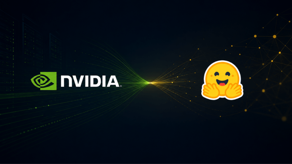 Nvidia and Hugging Face logos representing the reported $12.9 billion acquisition deal.