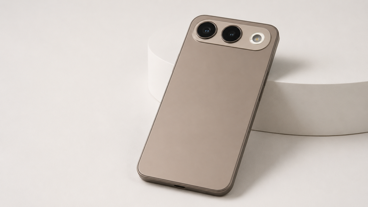 Oppo A7 Pro 5G smartphone with horizontal rear camera module and large battery