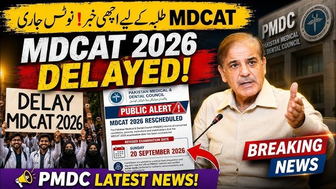PM Shehbaz Delays MDCAT 2026: Medical College Entry Test Rescheduled to September 20 Students preparing for MDCAT 2026 after PM&DC announces the exam's postponement to September 20.