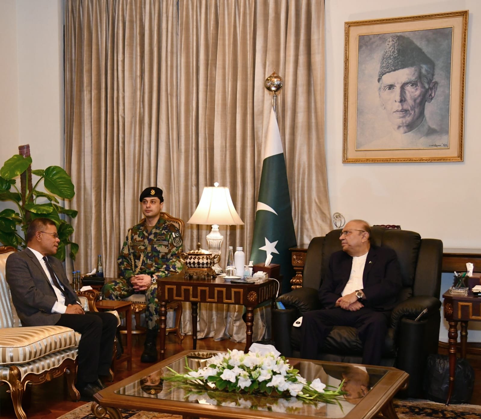 President Asif Ali Zardari meets Malaysian Home Minister Saifuddin Nasution Ismail to discuss trade and security cooperation.