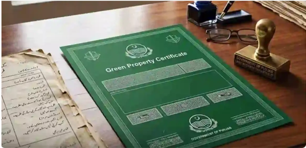 Punjab Assembly opposition member Aftab Ahmad Khan raising concerns over the Green Property Certificate system