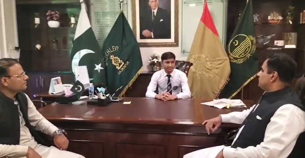 Muhammad Qasim receives honorary Deputy Commissioner honor at the Rajanpur Deputy Commissioner’s Office