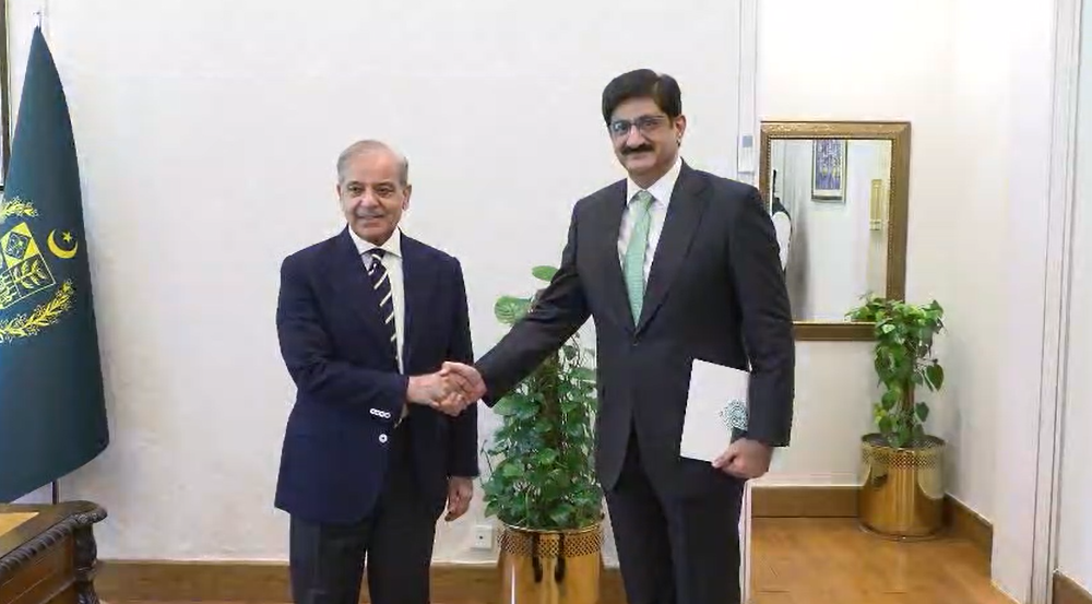 Prime Minister Shehbaz Sharif meets Sindh Chief Minister Murad Ali Shah in Lahore