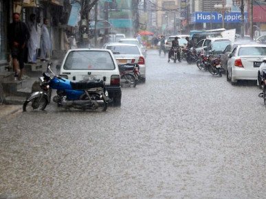 Heavy monsoon rain flooding low-lying areas of Rawalpindi and Islamabad