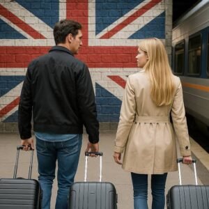 Young British professionals considering career opportunities abroad amid rising living costs in the UK