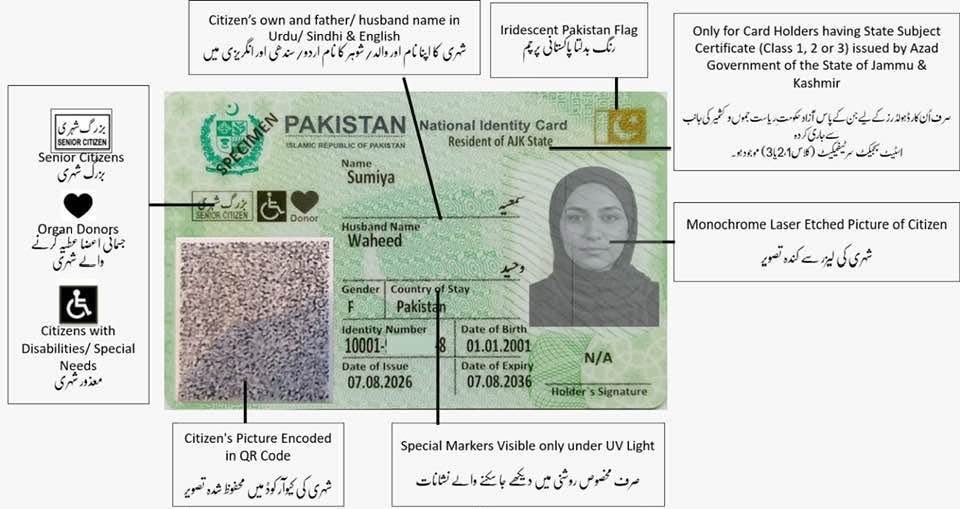NADRA Pakistan-made QR code national identity card with smartphone verification