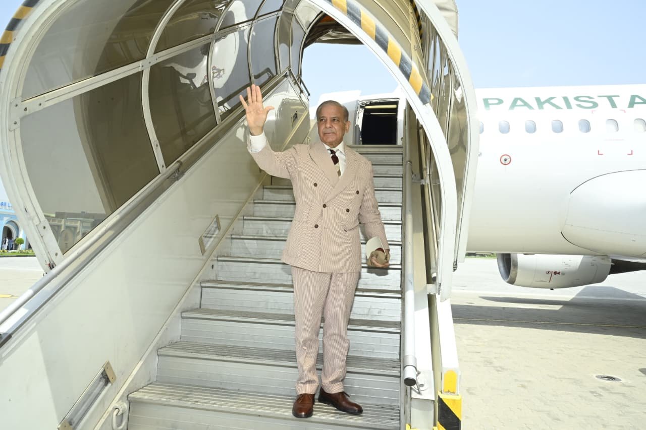 Prime Minister Shehbaz Sharif departing for a three-day visit to Kyrgyzstan