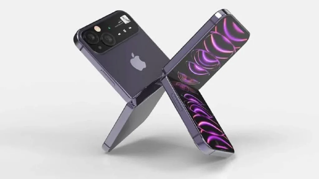 Apple’s rumored iPhone Duo foldable smartphone shown in a book-style design with dual displays