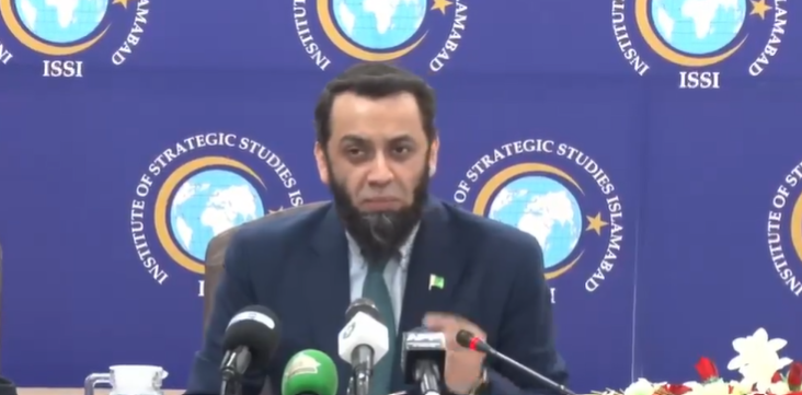 Federal Information Minister Attaullah Tarar speaking about Pakistan’s sacrifices in the war against terrorism and regional security concerns