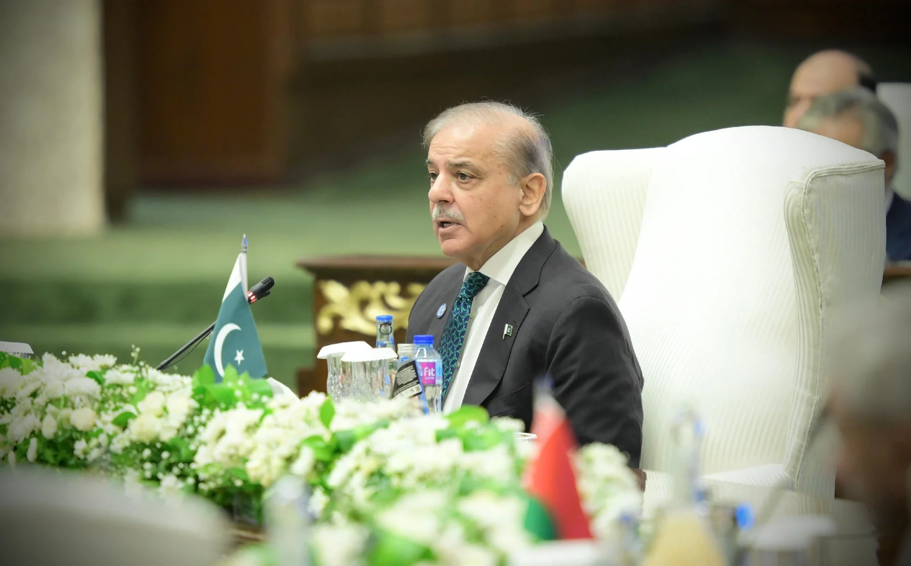 Prime Minister Shehbaz Sharif addressing the SCO summit in Bishkek