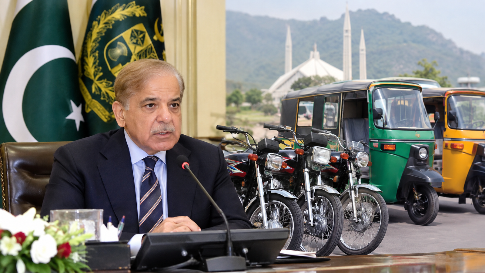 Prime Minister Shehbaz Sharif announces expanded eligibility for older motorcycles and rickshaws under the fuel relief scheme.