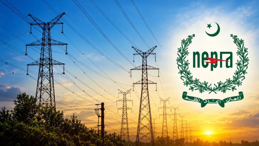 Electricity meter and power transmission lines representing higher electricity bills in Pakistan