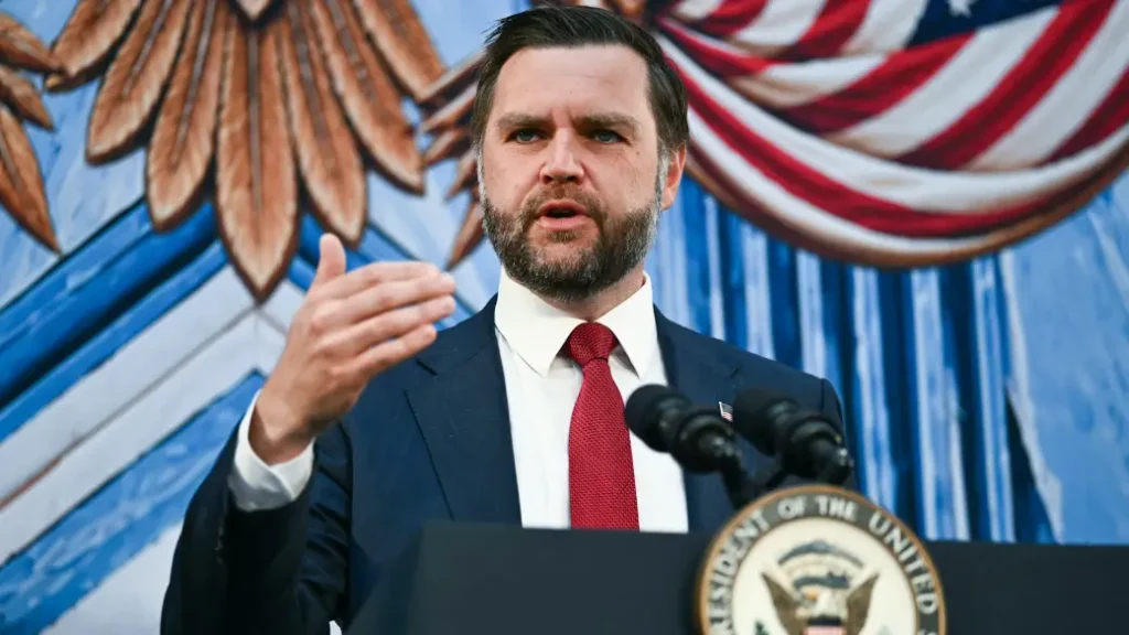 JD Vance Says He Does Not Know If Iran War Will End Before US Midterm Elections US Vice President JD Vance speaks during a White House press briefing on the Iran war