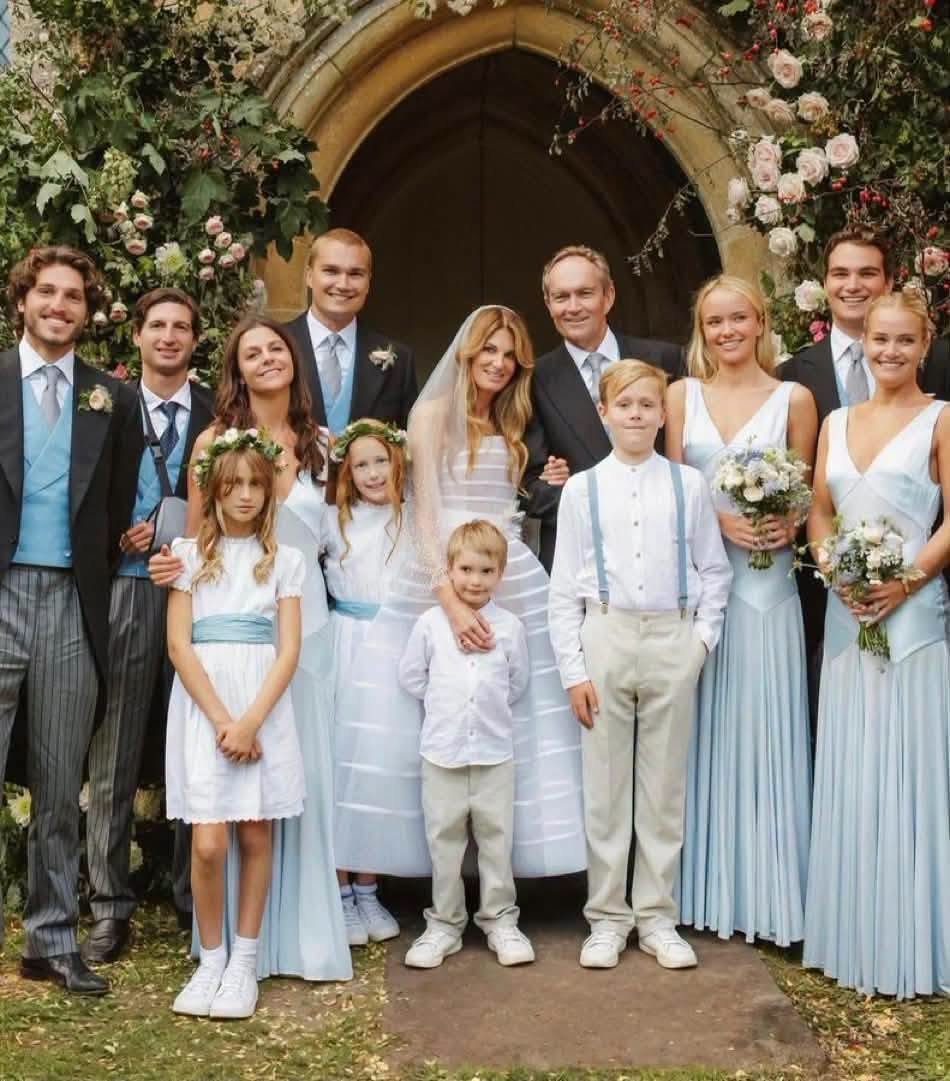 Jemima Goldsmith shares photographs from her second wedding to Cameron O’Reilly on social media.