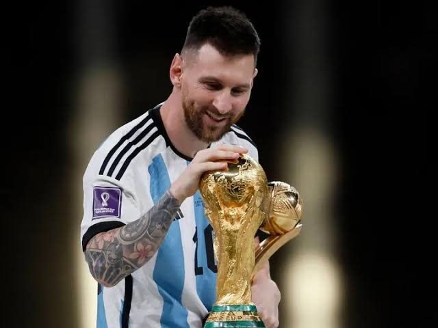 Lionel Messi playing for Argentina during his international football career