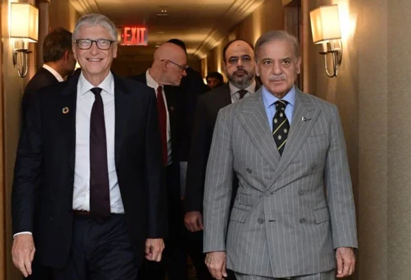 Prime Minister Shehbaz Sharif meets Gates Foundation Chairman Bill Gates in New York to discuss polio eradication and wider cooperation.