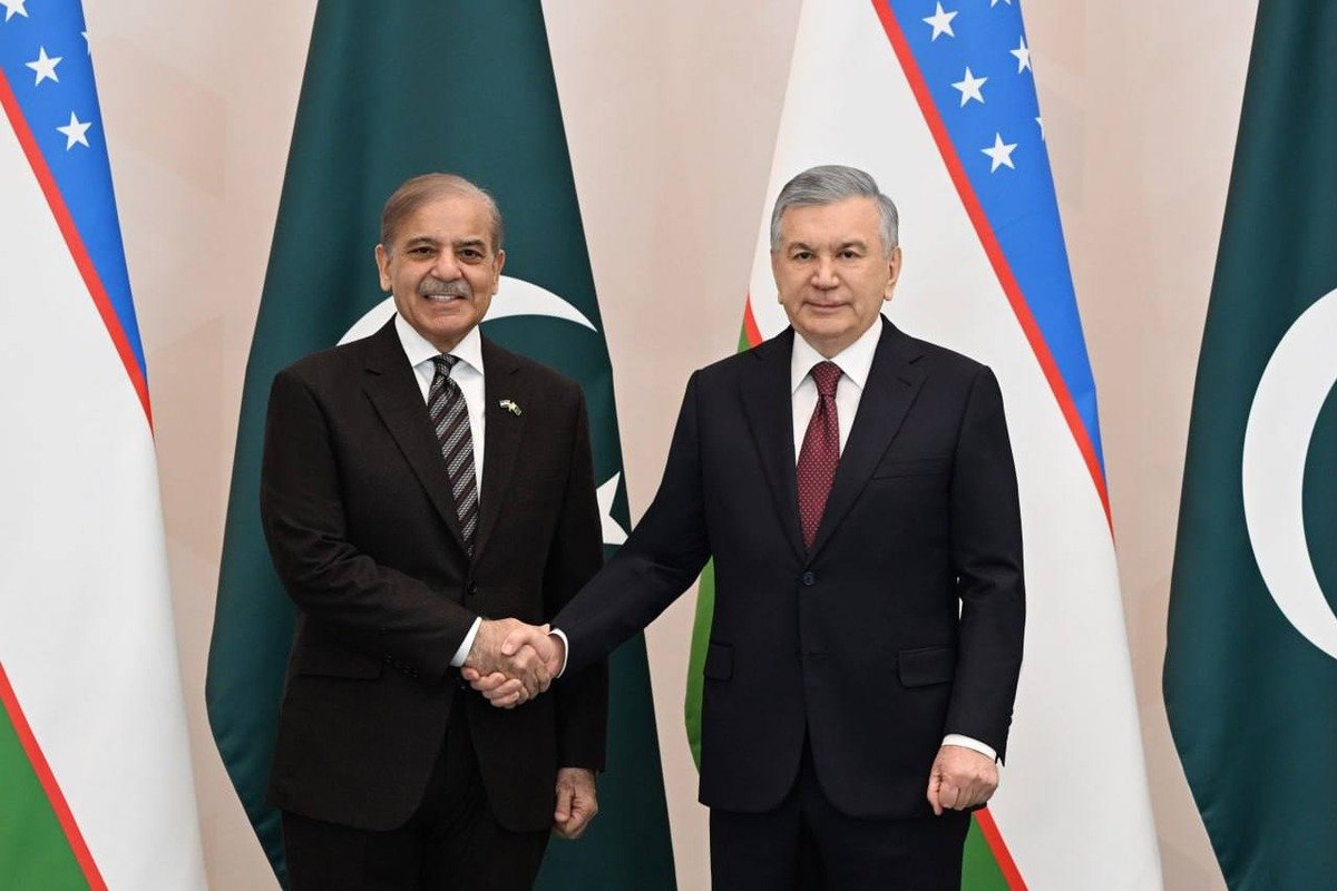 Prime Minister Shehbaz Sharif meets Uzbek President Shavkat Mirziyoyev in Bishkek