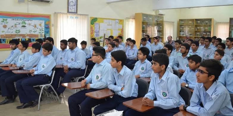 Punjab government higher secondary school students attending a classroom after matriculation
