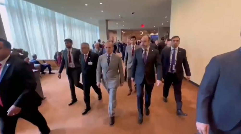 Prime Minister Shehbaz Sharif meets Austrian Chancellor Christian Stocker and Somali President Hassan Sheikh Mohamud during the UN General Assembly in New York.