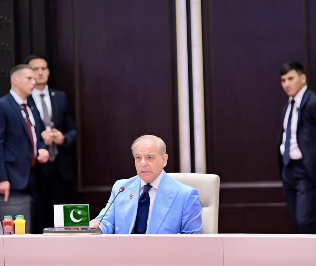 Prime Minister Shehbaz Sharif addresses the SCO Council of Heads of State meeting in Bishkek, Kyrgyzstan.
