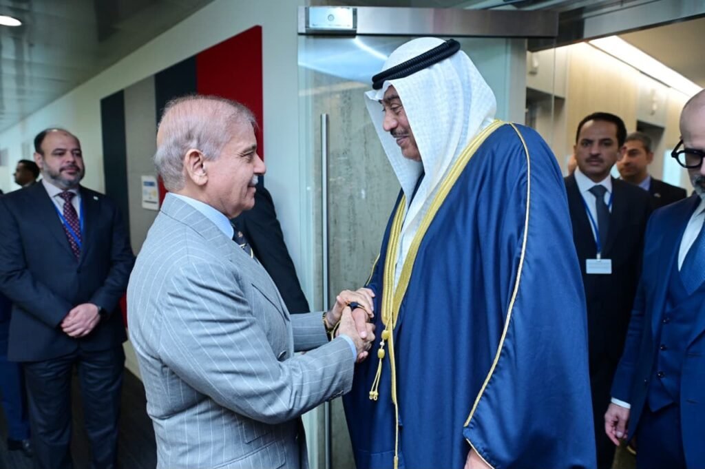 Prime Minister Shehbaz Sharif meets Kuwait Crown Prince Sheikh Sabah Khaled Al-Hamad Al-Sabah in New York during the 81st UN General Assembly