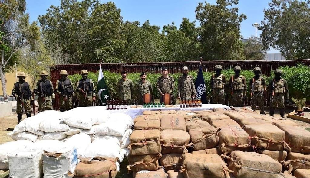 Pakistan Navy and Pakistan Coast Guards conduct a joint anti-smuggling operation in Pashikan, Balochistan