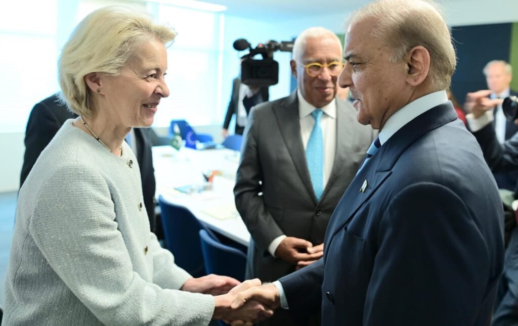 Prime Minister Shehbaz Sharif meets European Council President António Costa and European Commission President Ursula von der Leyen in New York