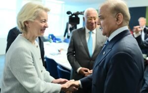 Prime Minister Shehbaz Sharif meets European Council President António Costa and European Commission President Ursula von der Leyen in New York