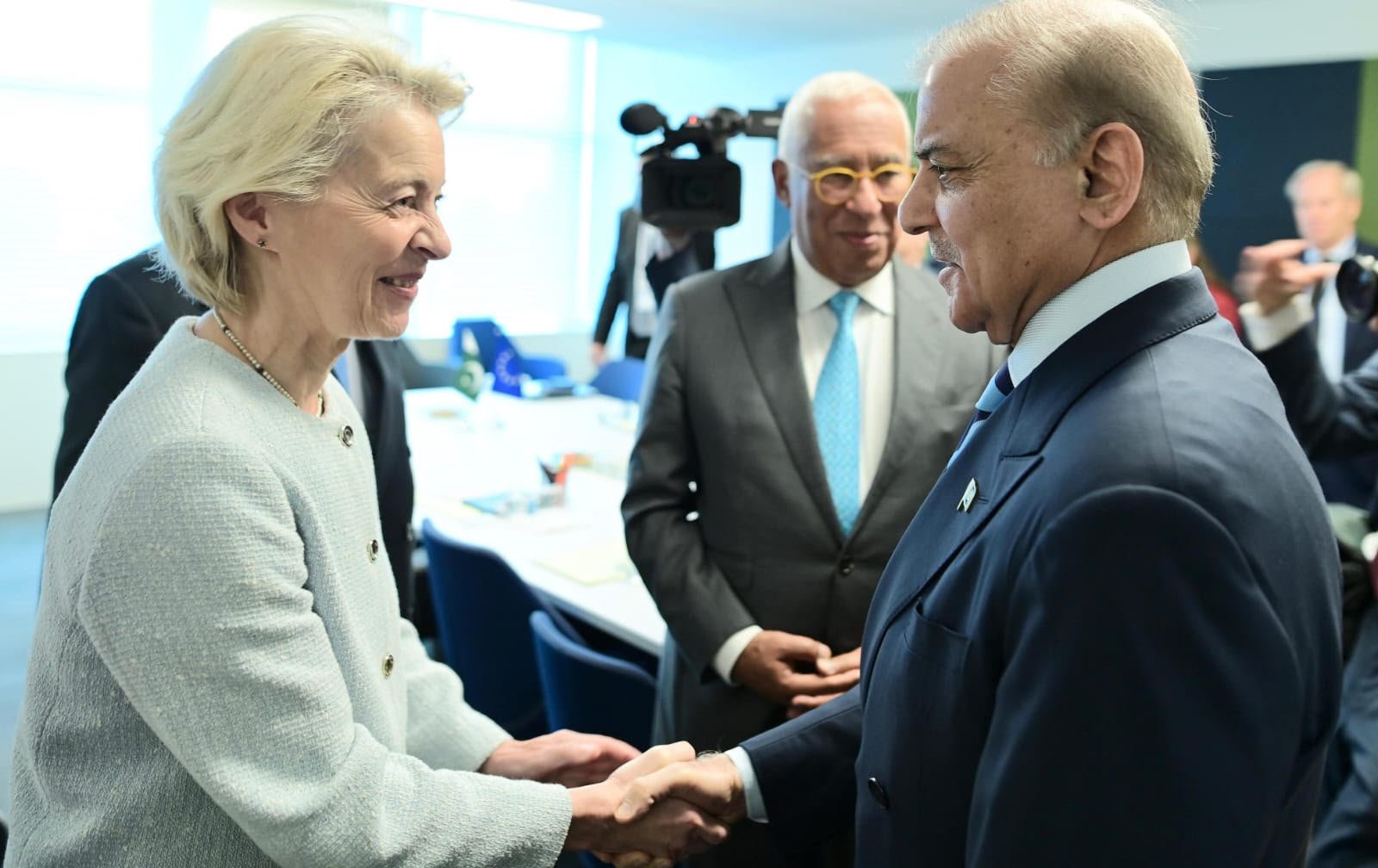 Prime Minister Shehbaz Sharif meets European Council President António Costa and European Commission President Ursula von der Leyen in New York