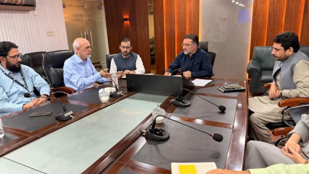 KP Health Minister Khaliqur Rehman meets MTI Bannu leadership to discuss healthcare facility expansion and new medical services.
