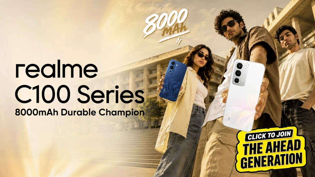 realme C100 Series smartphones featuring 8000mAh battery and 120Hz display in Pakistan