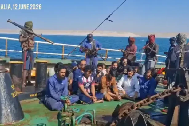 Sindh Governor Nehal Hashmi distributes financial assistance cheques to the families of three Pakistani sailors killed during captivity aboard the hijacked oil tanker MT Honour 25.