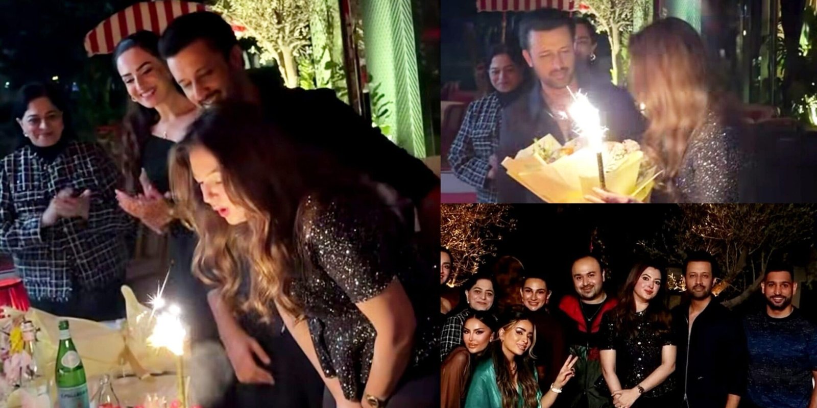 Atif Aslam and Sarah Bharwana celebrate her birthday at a luxury restaurant in Dubai with close friends.
