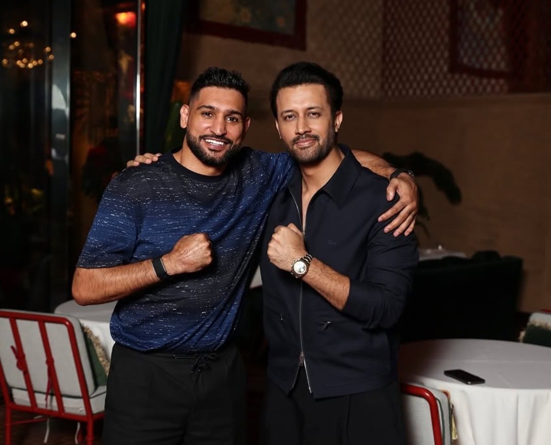 Atif Aslam and Sarah Bharwana celebrate her birthday at a luxury restaurant in Dubai with close friends.