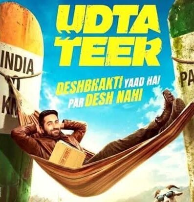 Sara Ali Khan and Ayushmann Khurrana in a promotional visual for the upcoming Bollywood film Udta Teer, amid debate over its reported theme.