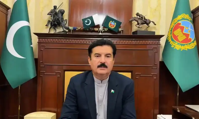 Khyber-Pakhtunkhwa Governor Faisal Karim Kundi, who warned of a firm response to attacks on Pakistani citizens amid border tensions with Afghanistan.